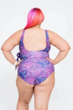 Performance Wrap One Piece W/ Extra Coverage Bottoms - Trance Purple