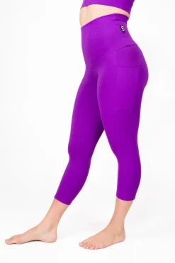 Purple Body Contouring - Panel Pocket Extra High Waisted Capri Leggings