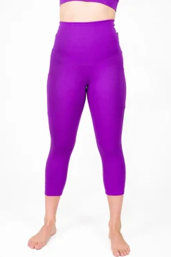Purple Body Contouring - Panel Pocket Extra High Waisted Capri Leggings