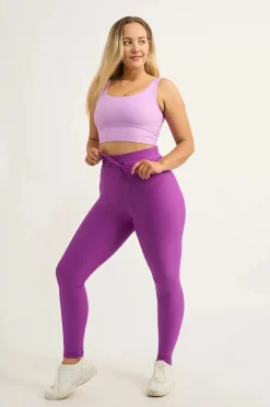 Purple Performance - Drawstring High Waisted Leggings