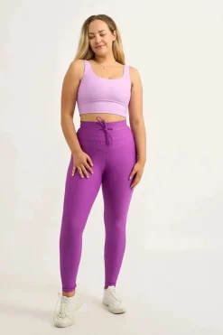Purple Performance - Drawstring High Waisted Leggings
