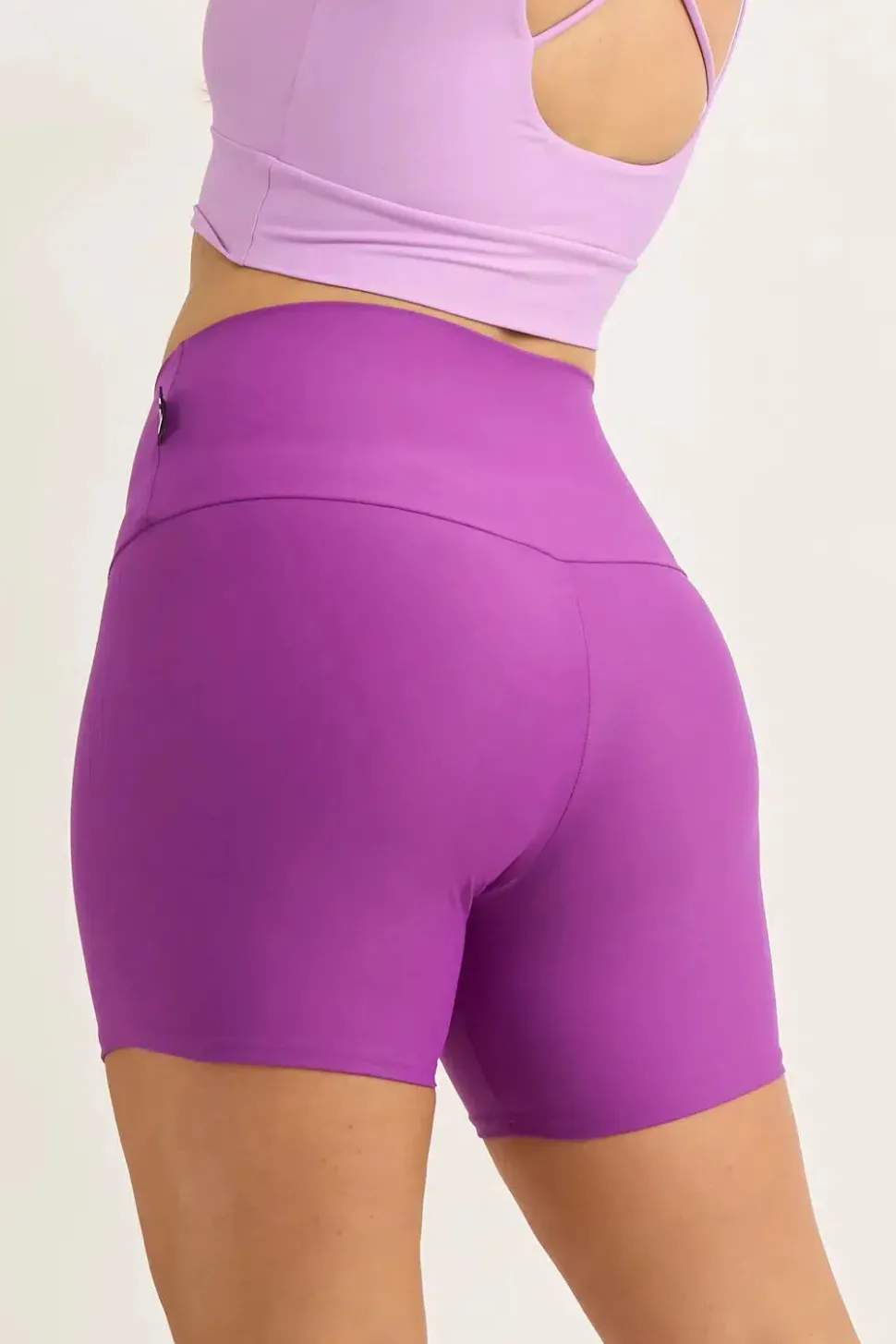 Purple Performance - High Waisted Booty Shorts