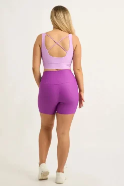Purple Performance - High Waisted Booty Shorts