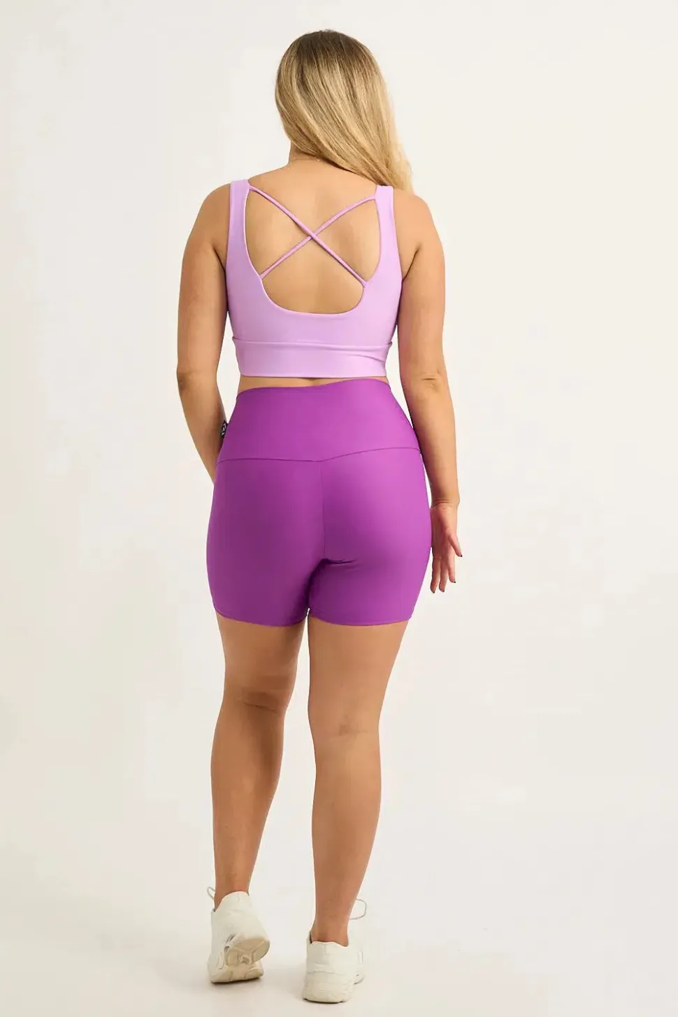 Purple Performance - High Waisted Booty Shorts