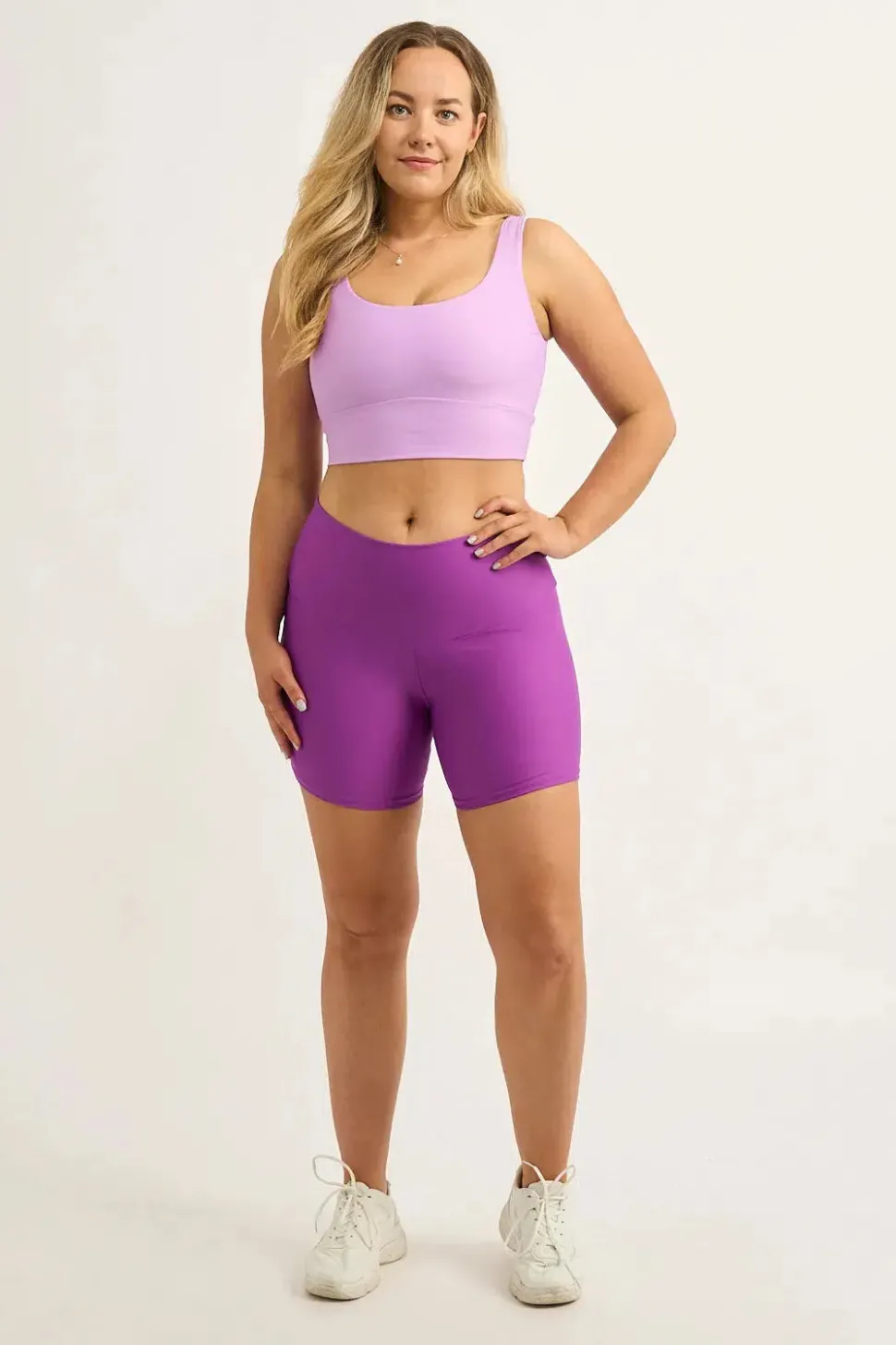 Purple Performance - High Waisted Booty Shorts