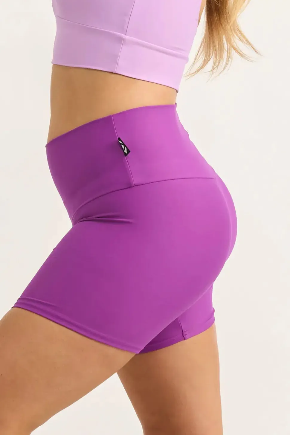 Purple Performance - High Waisted Booty Shorts