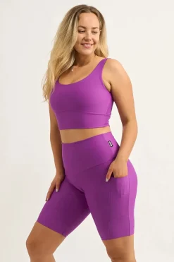 Purple Performance - Panel Pocket High Waisted Long Shorts