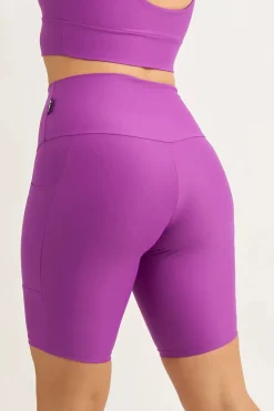 Purple Performance - Panel Pocket High Waisted Long Shorts