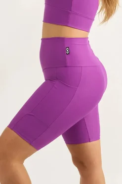 Purple Performance - Panel Pocket High Waisted Long Shorts