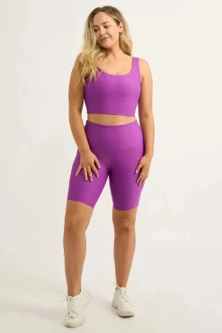 Purple Performance - Panel Pocket High Waisted Long Shorts