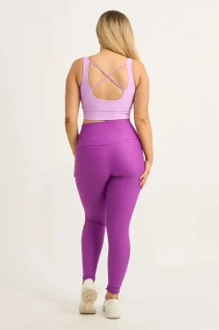 Purple Performance - Panel Pocket High Waisted Leggings