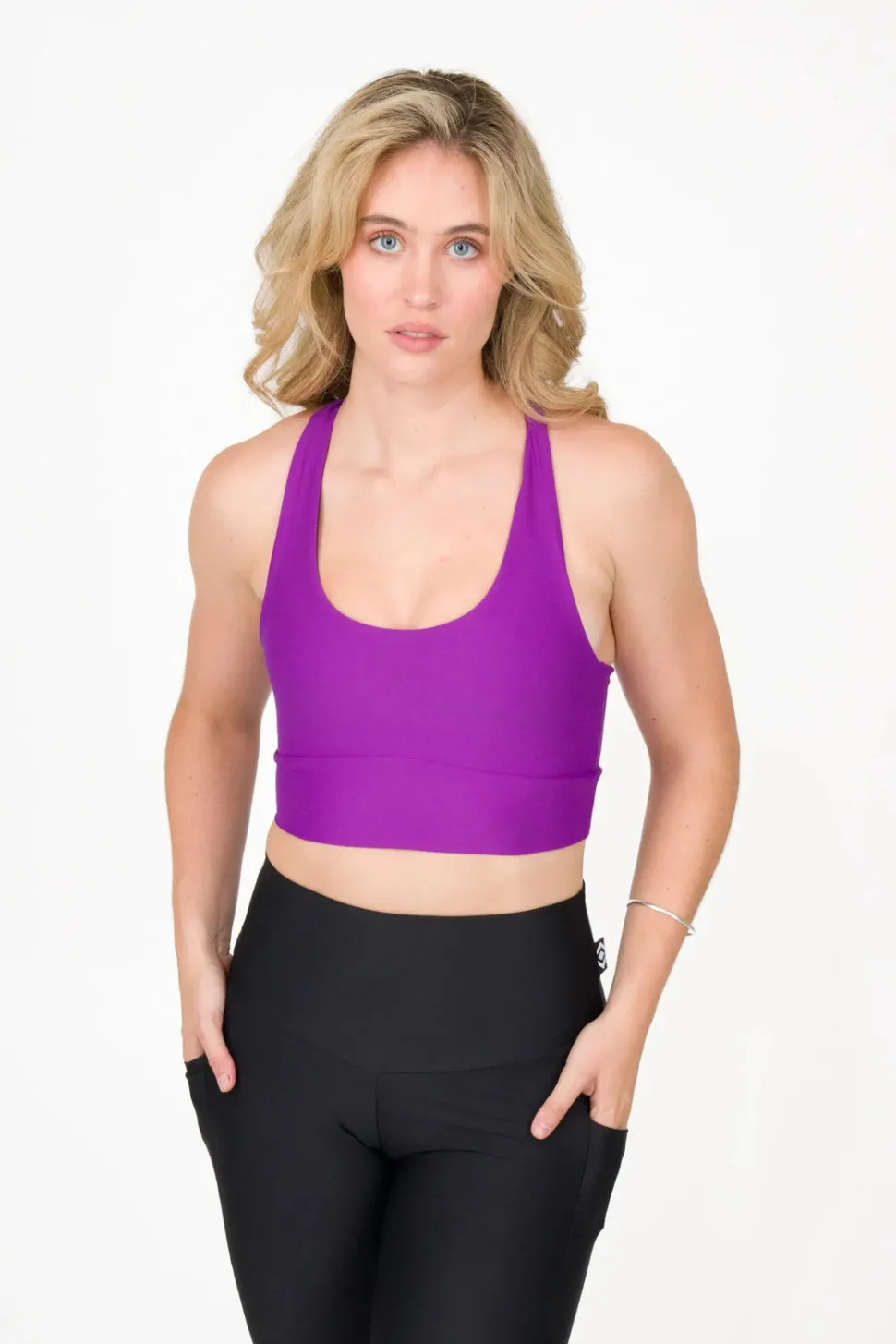 Purple Performance - T Back Comfort Crop Top