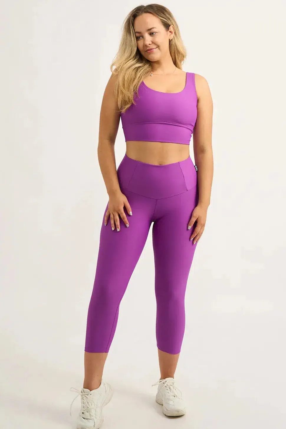Purple Performance - Tummy Control High Waisted Capri Leggings