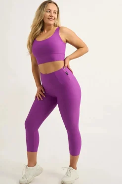 Purple Performance - Tummy Control High Waisted Capri Leggings