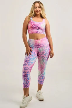 Rainbow Jag Performance - Panel Pocket High Waisted Capri Leggings