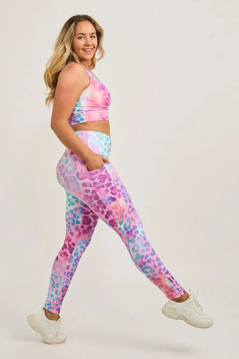 Rainbow Jag Performance - Panel Pocket High Waisted Leggings