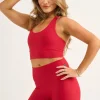 Red Performance - T Back Comfort Crop Top