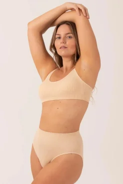 Sand Rib Seam Free - High Waist, High Leg Bikini Briefs