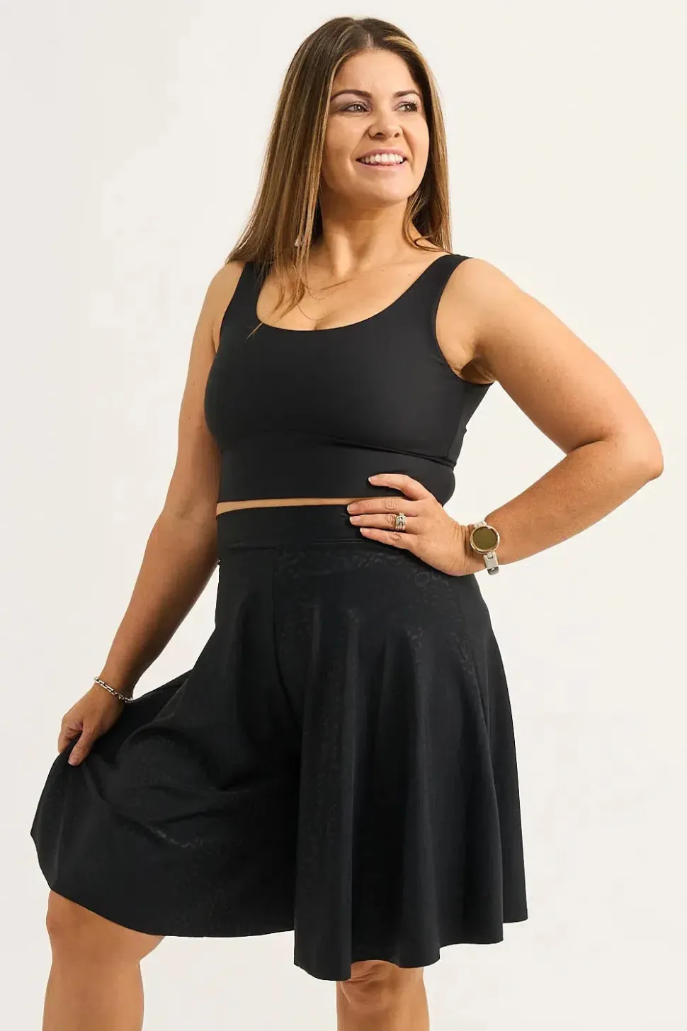Silky Basketball Palazzo Short - Black Exotic Touch Jag