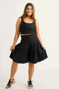 Silky Basketball Palazzo Short - Black Exotic Touch Jag