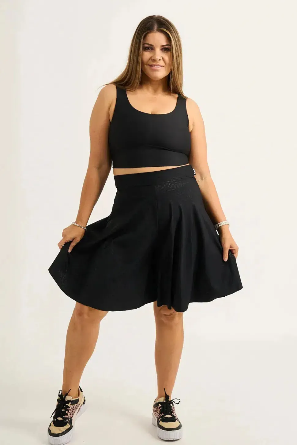 Silky Basketball Palazzo Short - Black Exotic Touch Jag