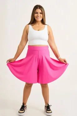 Silky Basketball Palazzo Short - Candy Pink