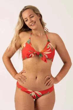 Silky Hipster Bikini Bottom - Flame Tropico