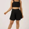 Silky Mini Palazzo Short - Black