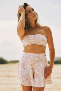 Silky Mini Palazzo Short - Nude Tiki