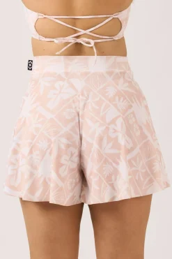 Silky Mini Palazzo Short - Nude Tiki