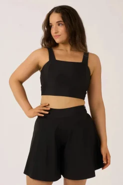 Silky Mini Palazzo Short - Black