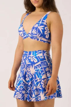 Silky Mini Palazzo Short - Blue Tiki