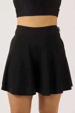 Silky Mini Palazzo Short - Black
