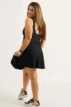 Silky Narrow Waisted Mini Skater Skirt - Black