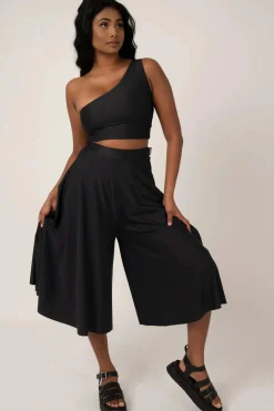 Silky Palazzo Culotte - Black