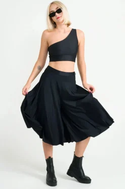 Silky Palazzo Culotte - Black