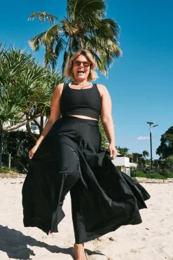 Silky Palazzo Pant - Black