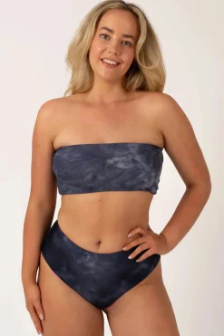 Silky Reversible Bandeau Bikini Top - Dark And Moody