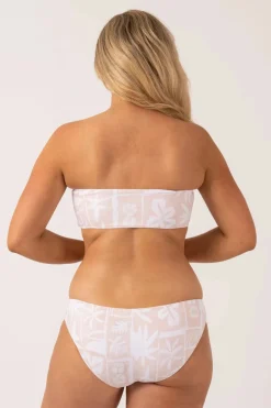 Silky Reversible Bandeau Bow Bikini Top - Nude Tiki
