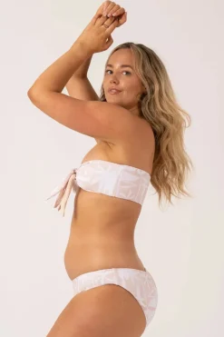 Silky Reversible Bandeau Bow Bikini Top - Nude Tiki