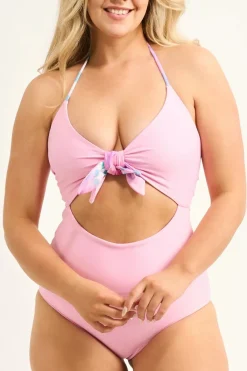 Silky Reversible Bralette One Piece W/ Extra Coverage Bottoms - Rainbow Jag