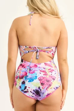 Silky Reversible Bralette One Piece W/ Extra Coverage Bottoms - Blessings