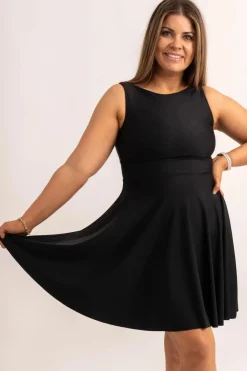 Silky Reversible Comfort Crop Mini Dress - Black