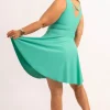 Silky Reversible Comfort Crop Mini Dress - Jade