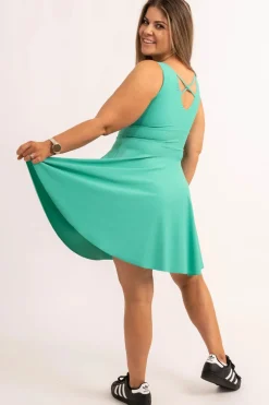 Silky Reversible Comfort Crop Mini Dress - Jade