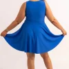 Silky Reversible Comfort Crop Mini Dress - Electric Blue