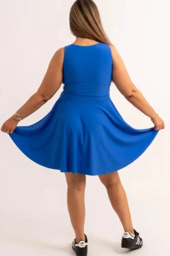Silky Reversible Comfort Crop Mini Dress - Electric Blue