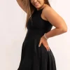 Silky Reversible Comfort Crop Mini Dress - Black Exotic Touch Jag