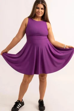 Silky Reversible Comfort Crop Mini Dress - Purple