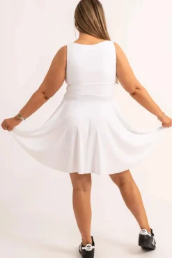 Silky Reversible Comfort Crop Mini Dress - White
